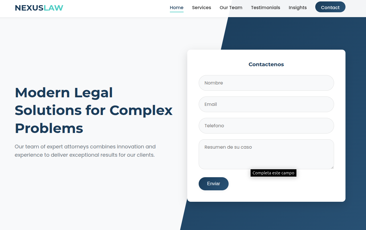 Ejemplo de web profesional para despacho